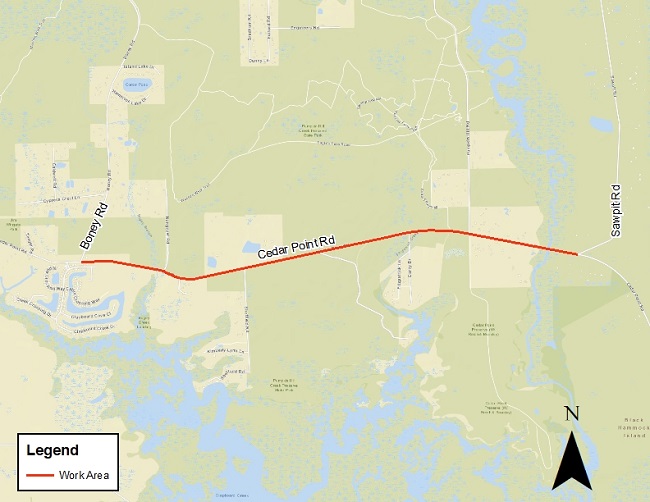 Cedar Point Rd Electric Improvement Project Map